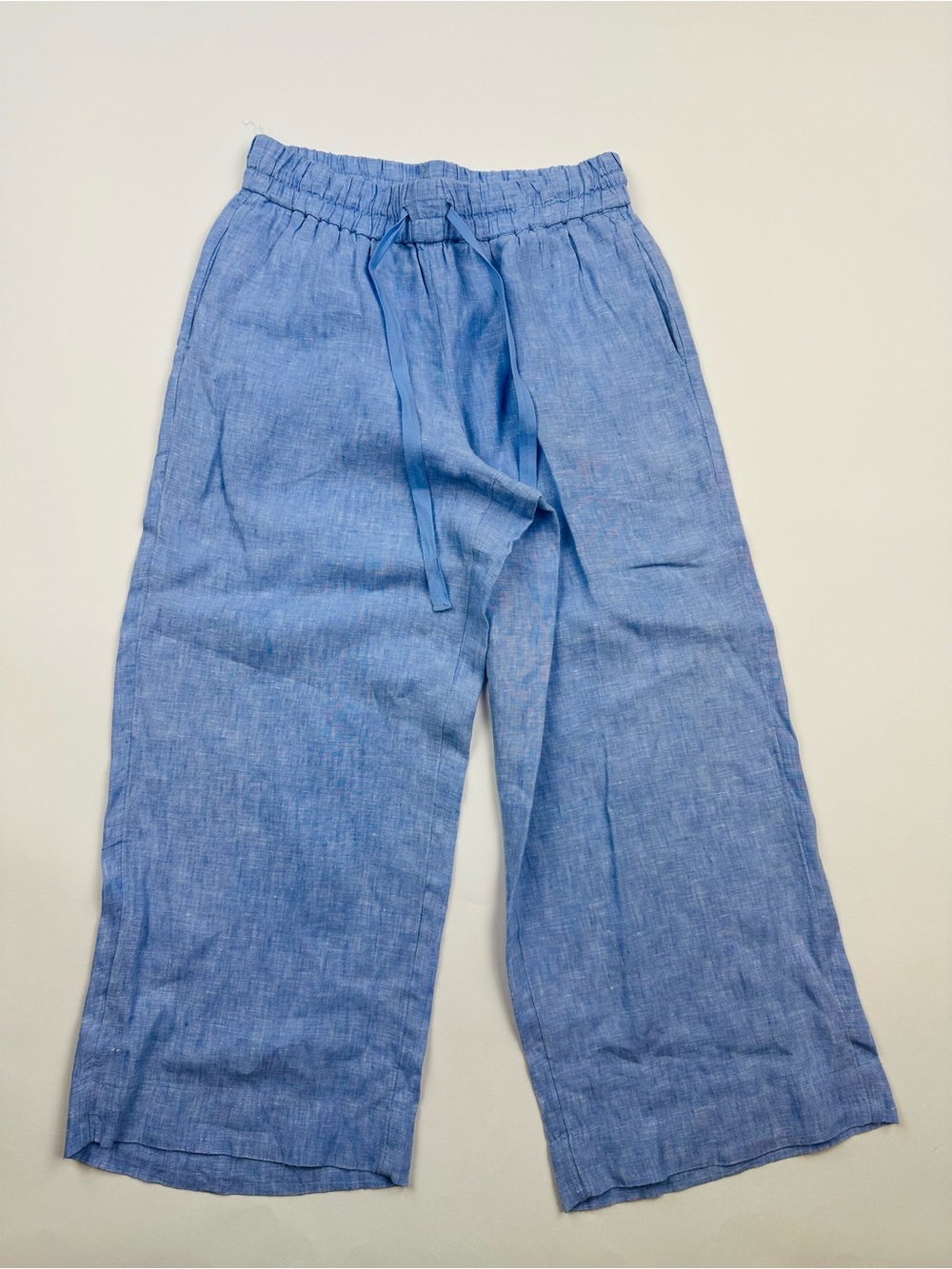 J. Crew Linen Cropped Wide Leg Pull On Pants Size Small